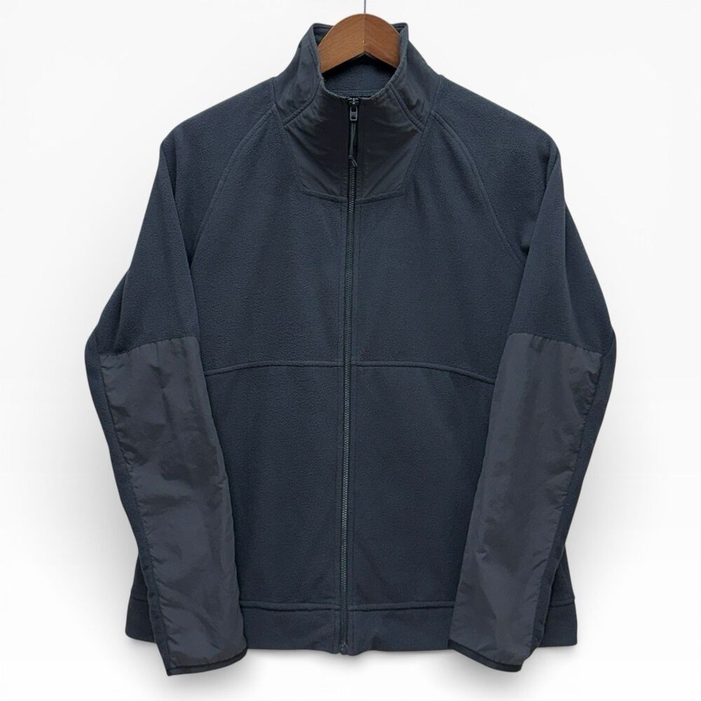 Mountain Hardwear Mock Neck Fleece Jacket Women M Black Full Zip Hiking Outdoor